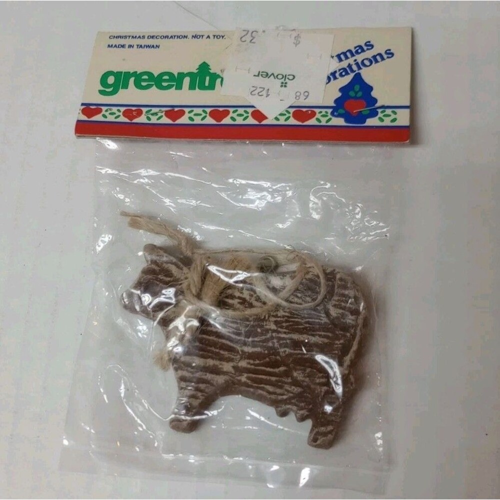 Vintage Greentree Philadelphia PA Salt Dough Cow Ornament NEW OLD STOCK
